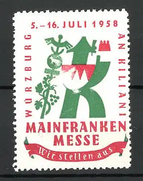 Reklamemarke Würzburg, Mainfranken-Messe 1958, Messelogo