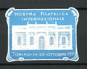 Präge-Reklamemarke Torino, Mostra Filatelica Internationale 1911, Ausstellungshalle