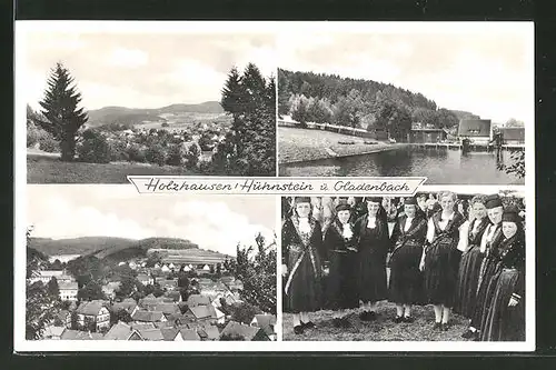 AK Holzhausen / Hühnstein, versch. Ortsansichten, Damen in traditionellen Trachten