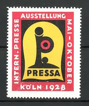 Reklamemarke Köln, internationale Presse-Ausstellung 1928, Messelogo