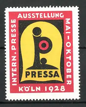 Reklamemarke Köln, internationale Presse-Ausstellung 1928, Messelogo