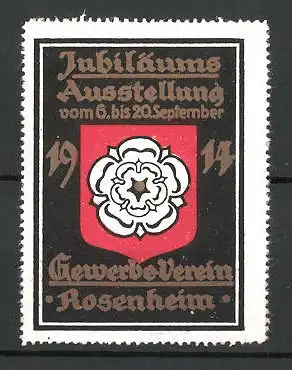 Reklamemarke Rosenheim, Jubiläums-Ausstellung 1914, Wappen