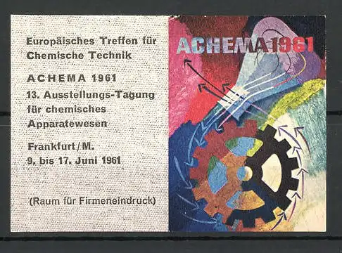 Reklamemarke Frankfurt, Ausstellung "Achema" 1961, Messelogo