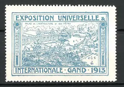 Reklamemarke Gand, Exposition Universelle 1913, palais de l'Horticulture et des Fêtes