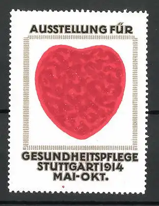 Reklamemarke Stuttgart, Ausstellung für Gesundheitspflege 1914, Herz