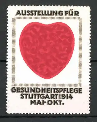 Reklamemarke Stuttgart, Ausstellung für Gesundheitspflege 1914, Herz
