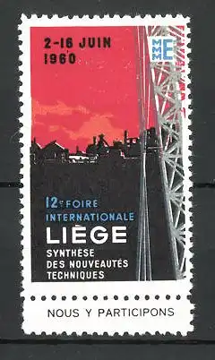 Reklamemarke Liége, 12e Foire Internationale 1960, Messelogo