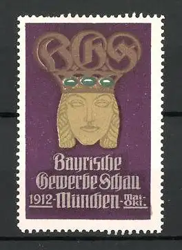 Reklamemarke München, bayerische Gewerbeschau 1912, Messelogo