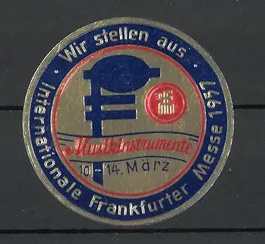 Reklamemarke Frankfurt, internationale Frankfurter Messe 1957, Messelogo
