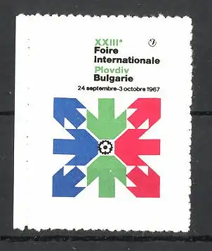 Reklamemarke Plovdiv, XXIIIe Foire Internationale 1967, Messelogo
