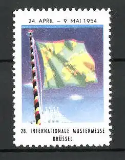 Reklamemarke Brüssel, 28. internationale Mustermesse 1954, Messelogo