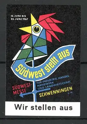 Reklamemarke Schwenningen, Südwest-Messe 1967, Messelogo