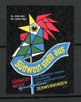 Reklamemarke Schwenningen, Südwest-Messe 1967, Messelogo