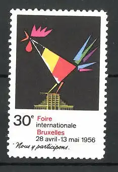 Reklamemarke Bruxelles, 30e Foire Internationale 1956, Messelogo