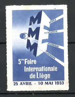 Reklamemarke Liége, 5eme Foire Internationale 1953, Messelogo