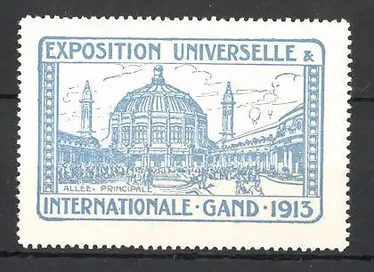 Reklamemarke Gand, Exposition Universelle Internationale 1913, allée principale