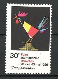 Reklamemarke Bruxelles, 30e Foire internationale 1956, Messelogo