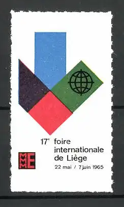 Reklamemarke Liége, 17e Foire Internationale 1965, Messelogo