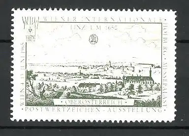 Reklamemarke Wien, internationale Postwertzeichen-Ausstellung 1965, Linz um 1650