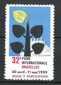 Reklamemarke Bruxelles, 32e Foire Internationale 1959, Messelogo