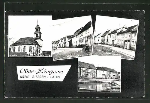 AK Ober-Hörgern / Lahn, Kirche, Ortspartie, Strassenpartien
