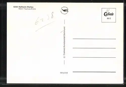 AK Hofheim-Wallau am Taunus, Ev. Kirche, Ländcheshalle, Partie am Wickerbach