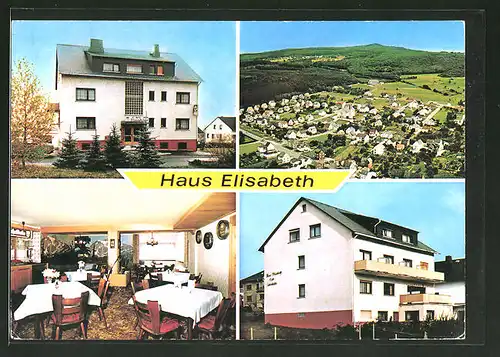 AK Oberzeuzheim / Ww., Blick auf das Gasthaus Haus Elisabeth, Ortsansicht
