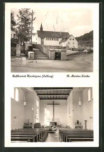 AK Hardegsen (Solling), St. Marien-Kirche mit Innenansicht