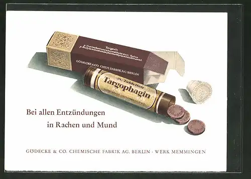 AK Targophagin, Bei allen Entzündungen in Rachen und Mund