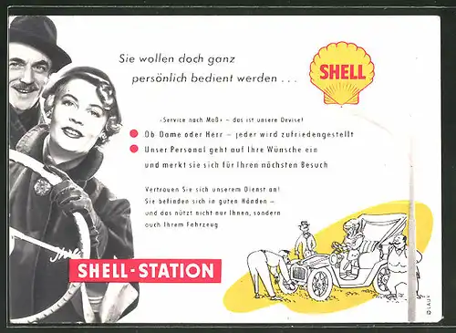 AK Reklame für Shell-Tankstellen