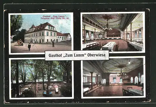 AK Oberwiesa, Gasthaus "Zum Lamm", Innenansicht