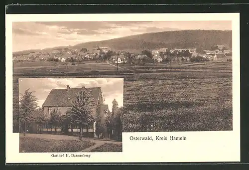 AK Osterwald, Totalansicht, Gasthaus Dannenberg
