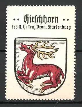 Reklamemarke Wappen von Hirschhorn, Freistaat Hessen, Provinz Starkenburg