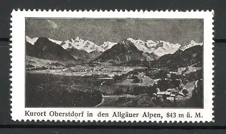 Reklamemarke Kurort Oberstdorf und die Allgäuer Alpen