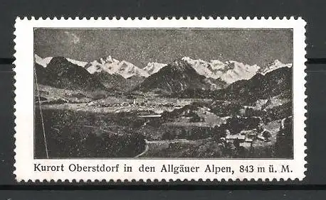 Reklamemarke Kurort Oberstdorf und die Allgäuer Alpen