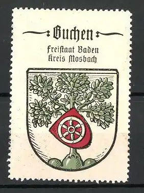 Reklamemarke Wappen von Buchen, Freistaat Baden, Kreis Mosbach