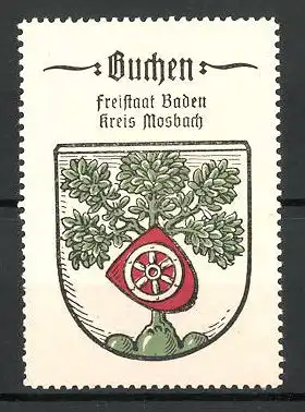 Reklamemarke Wappen von Buchen, Freistaat Baden, Kreis Mosbach
