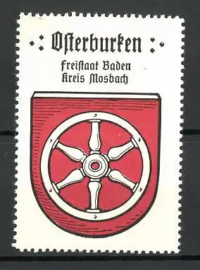Reklamemarke Wappen von Osterburken, Freistaat Baden, Kreis Mosbach