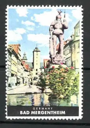 Reklamemarke Bad Mergentheim, Marktplatz und Denkmal