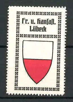 Reklamemarke Wappenserie: Wappen der freien Hansestadt Lübeck
