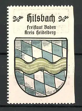 Reklamemarke Wappen von Hildbach, Freistaat Baden, Kreis Heidelberg