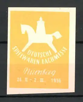 Reklamemarke Nürnberg, deutsche Spielwarenmesse 1956, Messelogo