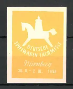 Reklamemarke Nürnberg, deutsche Spielwarenmesse 1956, Messelogo