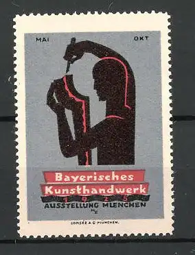 Reklamemarke München, Ausstellung "Das bayerische Handwerk" 1925, Messelogo