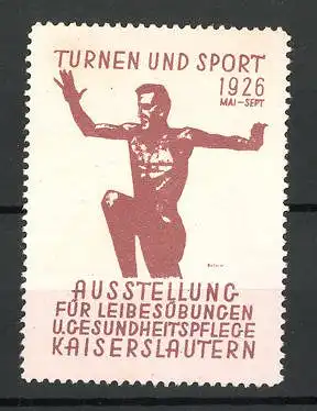 Reklamemarke Kaiserslautern, Ausstellung für Leibesübungen und Gesundheitspflege 1926, Athlet