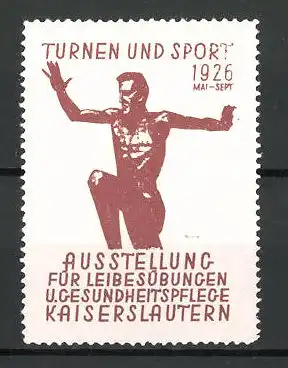 Reklamemarke Kaiserslautern, Ausstellung für Leibesübungen und Gesundheitspflege 1926, Athlet
