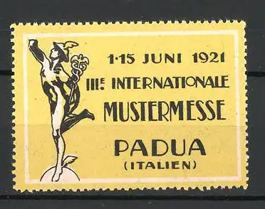 Reklamemarke Padua, 3. Internationale Mustermesse 1921, Hermes