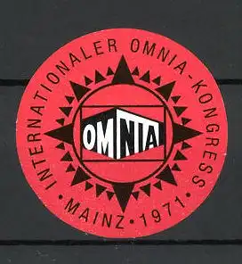 Reklamemarke Mainz, internationale Omnia-Kongress 1971, Messelogo