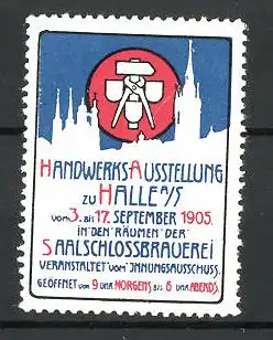 Reklamemarke Halle, Handwerks-Ausstellung 1905, Messelogo