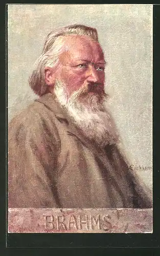 Künstler-AK Johannes Brahms, deutscher Komponist, Pianist und Dirigent